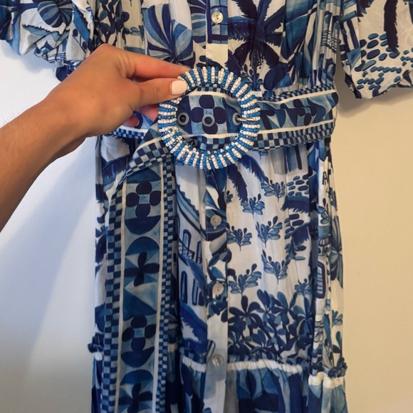 FARM RIO Sweet Rio Puff Sleeve Mini Dress - Picture 3 of 4